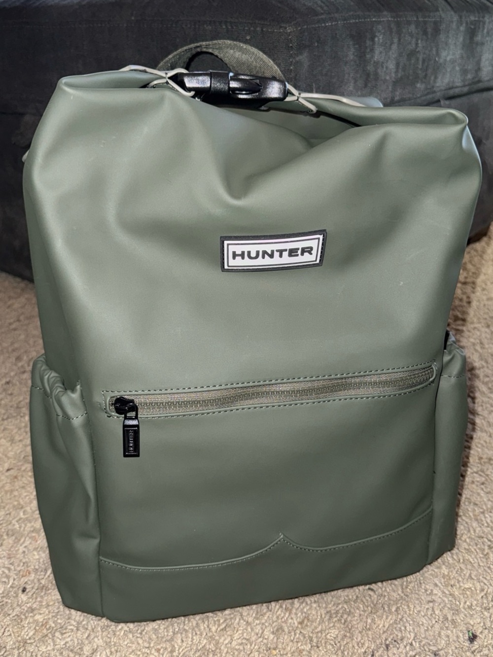 Hunter Men's Matte Olive Backpack with Front Zip